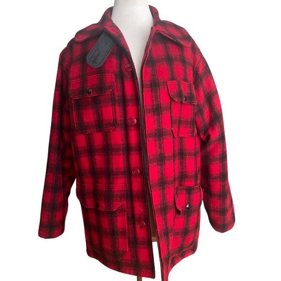 WOOLRICH Vintage Wool Blend Men's Buffalo Plaid Coat - Size 40 - Picture 14 of 14